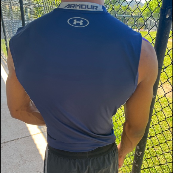 UNDER ARMOUR MEN FOOTBALL TEAM TANK TOP SLEEVELESS TIGHT STRETCHY SHIRT VEST GUY - Picture 7 of 12